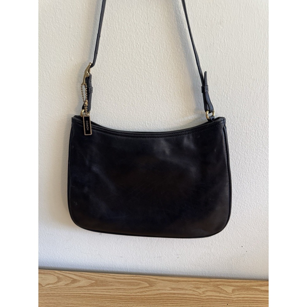 Vintage‎ COACH Y2K Black Leather Baguette Shoulder Bag E1K-8165 - Picture 11 of 11
